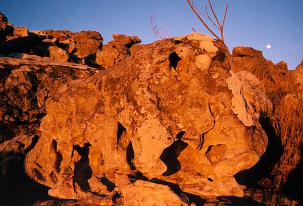 Weathered rock at sunset[PSwart]